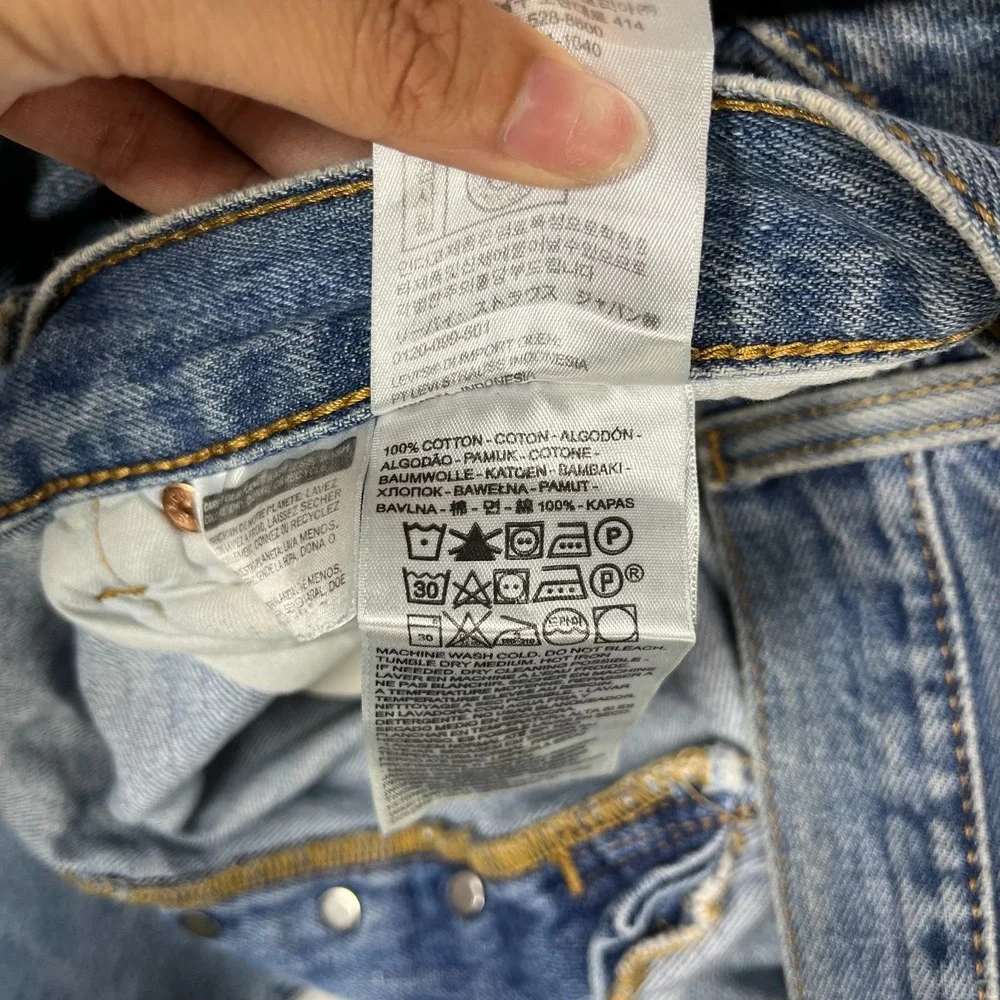 Levi's 501 Jeans Blue Denim‎ Mid Rise Classic Straight Button Fly 43X29 - Flaws